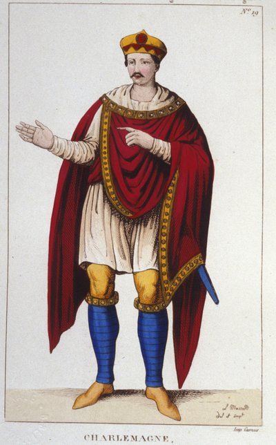 Porträt von Karl dem Großen oder Karl I. der Große (742 - 814), König der Franken (1830) von Unknown artist