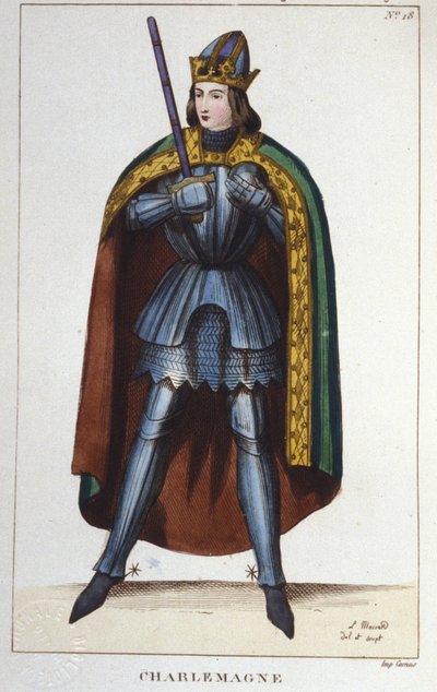 Porträt von Karl dem Großen oder Karl I. der Große (742 - 814), König der Franken (1830) von Unknown artist