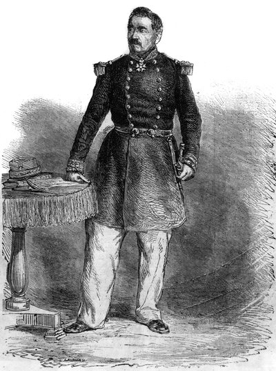 Porträt von Charles Guillaume Marie Appollinaire Antoine Cousin Montauban, Comte von Palikao (1796-1878) - englischer General und Staatsmann - Gravur von Unknown artist