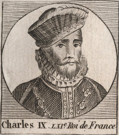 Porträt von Karl IX. (1550-1574), König von Frankreich - Karl IX. König von Frankreich von 1560 bis 1574 - Gravur aus „Instruction sur l