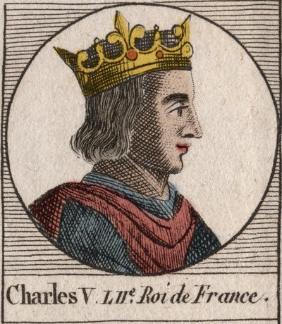 Porträt von Karl V. der Weise (1338-1380) - Gravur aus „Anleitung zur Geschichte Frankreichs“ von Charles Constant Le Tellier 1821 von Unknown artist