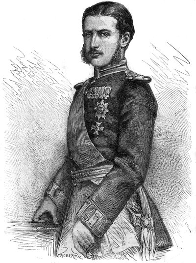 Porträt von Charles de Hohenzollern (1839-1914), regierender Prinz von Rumänien, später König Karl I. (Carol I) - Gravur in „The Illustrous Journal“ von Unknown artist
