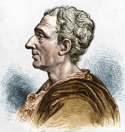 Porträt von Charles de Secondat (1689 - 1755), Baron De La Brède und Montesquieu. Gravur des 19. Jahrhunderts von Unknown artist