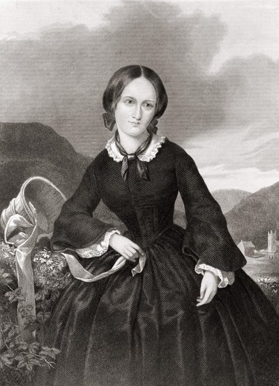 Porträt von Charlotte Bronte (1816 - 1855), Dichterin und Romanautorin von Unknown artist