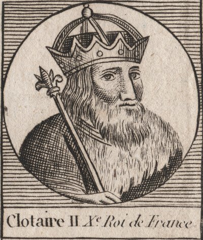 Porträt von Clothaire II. (584 - 628), König von Neustrien und König der Franken - Clotaire oder Chlotar II. (gest. 629) König der Franken - Gravur aus „Instruction sur l