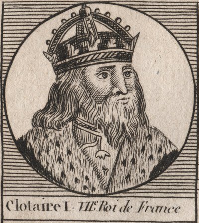 Porträt von Chlothar I. (497 - 561), König von Neustrien und König der Franken - Gravur aus „Instruction sur l