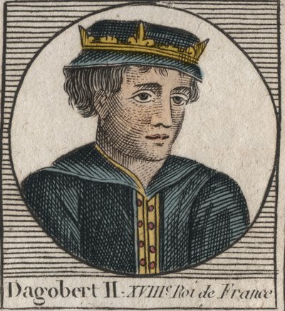 Porträt von Dagobert II., König der Franken von 711 bis 716 - Gravur aus „Instruction sur l