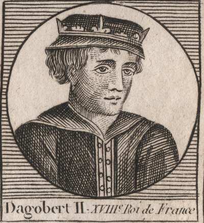 Porträt von Dagobert II., König der Franken von 711 bis 716 - Gravur aus „Instruction sur l