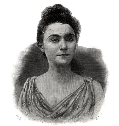 Porträt von Emma Laure Esther Guilbert, genannt Yvette Guilbert (1865-1944), französische Sängerin des Café-Konzerts - Gravur von 1892 von Unknown artist