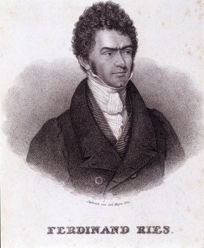 Porträt von Ferdinand Ries (1784 - 1838), deutscher Komponist und Pianist. Gravur des 19. Jahrhunderts von Unknown artist