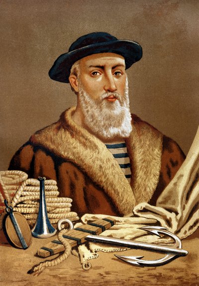 Porträt von Ferdinand Magellan, portugiesischer Navigator (1480-1521). nach „Hombres y Mujeres celebres“. Barcelona 1877 von Unknown artist