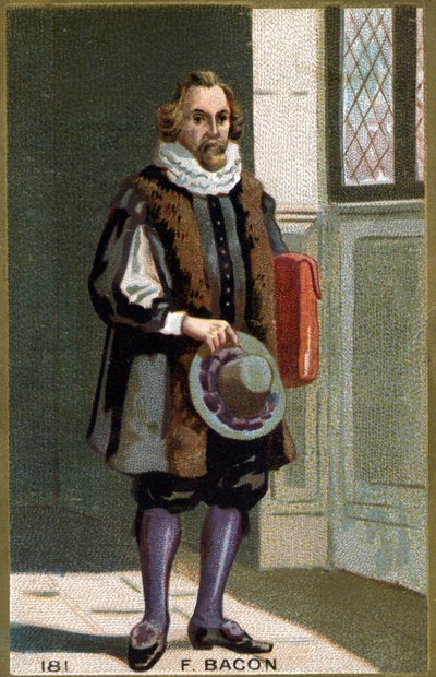 Porträt von Francis Bacon Baron Verulam (1561 - 1626) Staatsmann und englischer Philosoph. Chromolithographie des 19. Jahrhunderts von Unknown artist