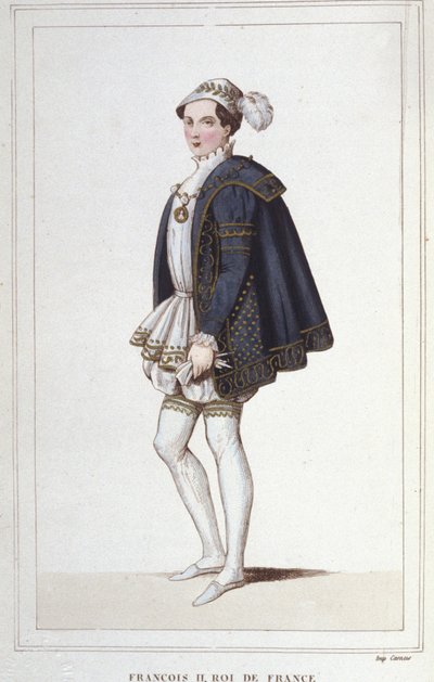 Porträt von Franz II. (1544 - 1560), König von Frankreich Gravur von 1830 von Unknown artist