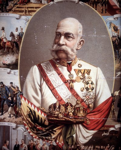 Porträt von Franz Joseph I (1830 -1916). Kaiser von Österreich und König von Ungarn. Chromolithographie des späten 19. Jahrhunderts von Unknown artist