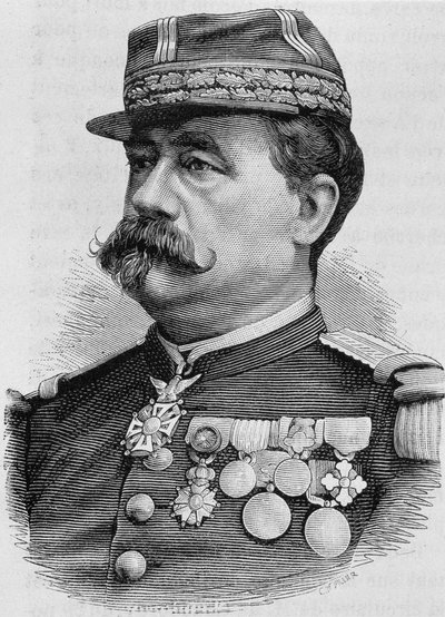 Porträt von General Carré de Bellemarre. Gravur aus dem späten 19. Jahrhundert in „Histoire de France“ von H. Martin. von Unknown artist