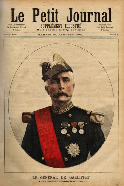 Porträt von General Marquis Gaston de Galliffet (1830-1909), Armeekommandant, Präsidentschaftskandidat 1879 und Kriegsminister 1899. Gravur in „Le petit journal illustrious“ 24/01/1891. Sammlung Selva. von Unknown artist