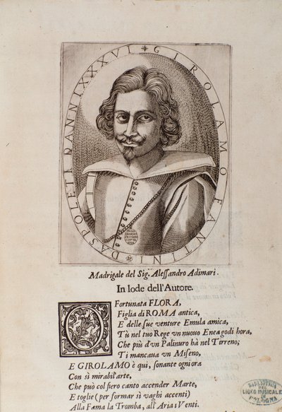 Porträt von Gerolamo Fantini (Titelseite seiner Methode zum Erlernen des Trompetenspiels) von Unknown artist