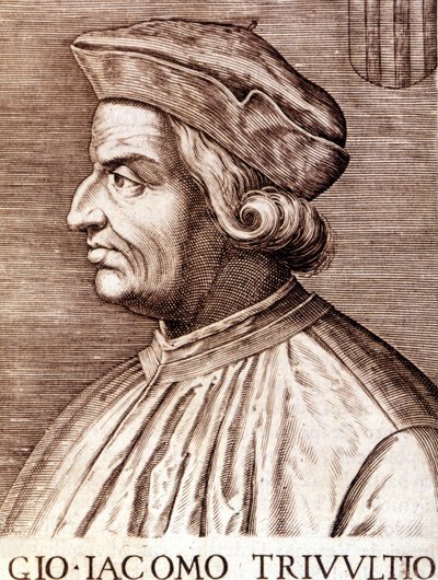 Porträt von Giangiacomo Trivulzio (Marschall Trivulce) Marquis de Vigevano in französisch Trivulce. Marschall von Frankreich (1448 bis 1518). Gravur des 17. Jahrhunderts von Unknown artist