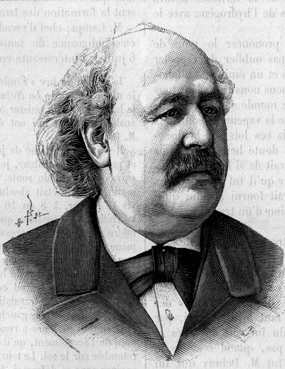 Porträt von Henri Jules Debray (1827-1888), französischer Chemiker. (Nach einem Foto von Eugene Pirou). Gravur in „La Nature: revue des sciences et de leurs applications aux arts et a l