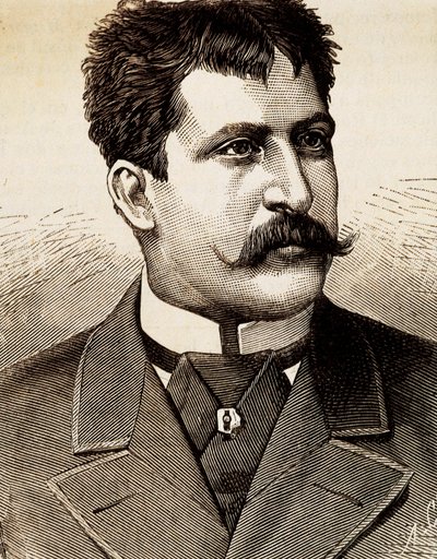 Porträt des italienischen lyrischen Sängers Mattia Battistini (1857-1928). Gravur des 19. Jahrhunderts. von Unknown artist