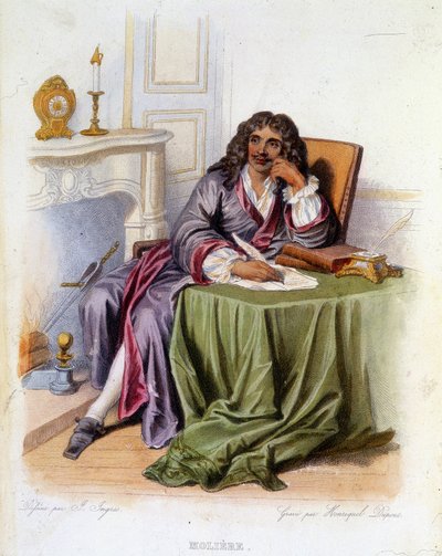 Porträt von Jean-Baptiste Poquelin dit Molière, französischer Dramatiker und Schauspieler (1622-1673) - in „Le Plutarque français“, Ed. Mennechet von Unknown artist