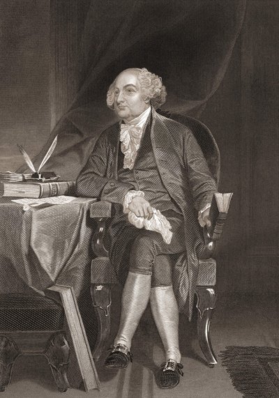 Porträt von John Adams (1735-1826), amerikanischer Staatsmann und zweiter Präsident der Vereinigten Staaten. Gravur des 19. Jahrhunderts. von Unknown artist