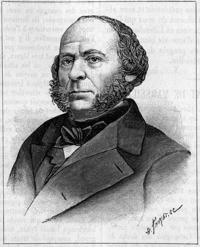 Porträt von John Ericsson (1803-1889), amerikanischer Ingenieur und Erfinder schwedischer Herkunft. Stich in „La Nature: revue des sciences et de leurs applications aux arts et a l