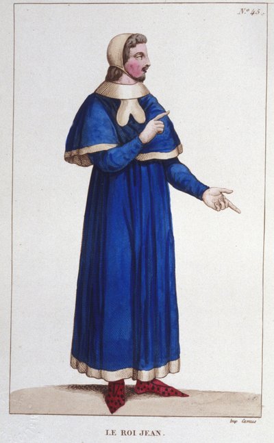 Porträt von Johann II. der Gute (1319 - 1364), König von Frankreich Gravur von 1830 von Unknown artist