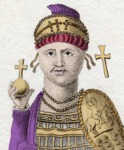 Porträt von Justinian I. (Der Große) (Flavius Petrus Sabbatius Justinianus). 482-565. Römischer Kaiser des Ostens. von Unknown artist