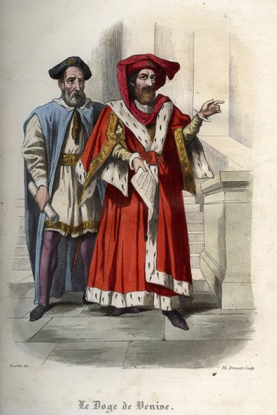 Porträt von Leonardo Loredan (Loredano) (1436-1521), Doge der Republik Venedig. Gravur von 1842 in „Histoire des papes“ von Maurice Lachatre. Private Sammlung. von Unknown artist