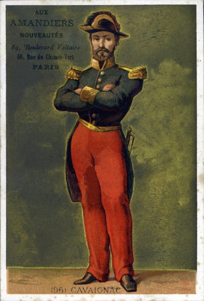 Porträt von Louis-Eugène Cavaignac (1802 - 1857), französischer General und Politiker. Chromolithografie des späten 19. Jahrhunderts von Unknown artist