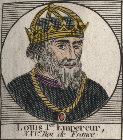 Porträt von Ludwig I. der Fromme (778-840) König von Frankreich, Heiliger Römischer Kaiser - Gravur aus „Instruction sur l