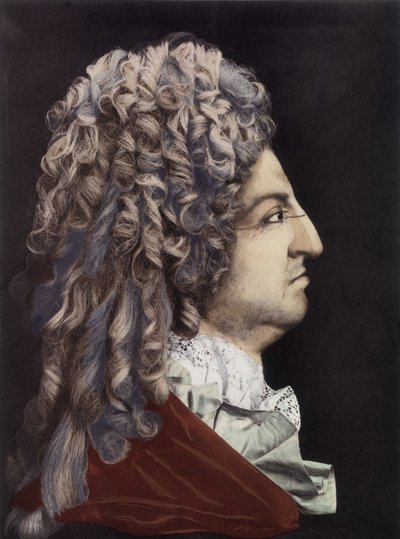 Porträt von Ludwig XIV. - Wachsmedaillon, Königszimmer, Schloss Versailles. von Unknown artist