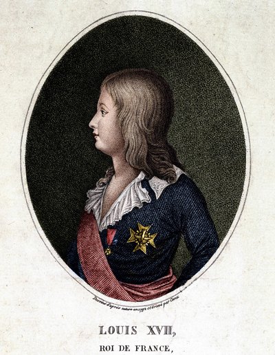Porträt von Louis XVII., Dauphin von Frankreich - Gravur des 19. Jahrhunderts von Unknown artist