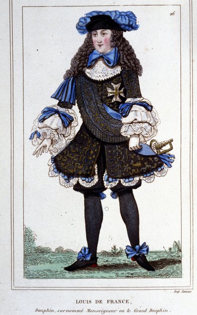 Porträt von Louis de France, Herzog von Burgund (1682-1712), bekannt als „Der Große Dauphin“. Gravur von 1830 von Unknown artist
