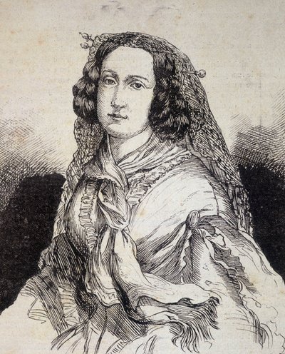 Porträt von Madame Marceline Desbordes-Valmore (1786 - 1859), französische Schriftstellerin - in „Les Contemporains“, n.d. spätes 19. Jahrhundert von Unknown artist