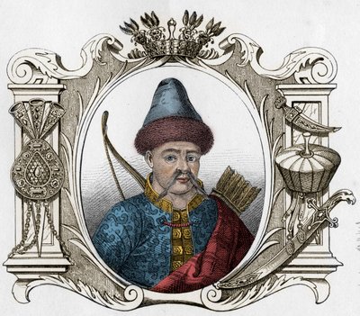 Porträt des mongolischen Monarchen Timur (Tamerlan) (1336-1405) - Tamerlan (1336-1405) (oder Timur Lang, „Timur der Lahme“) Gravur von 1861 von Unknown artist