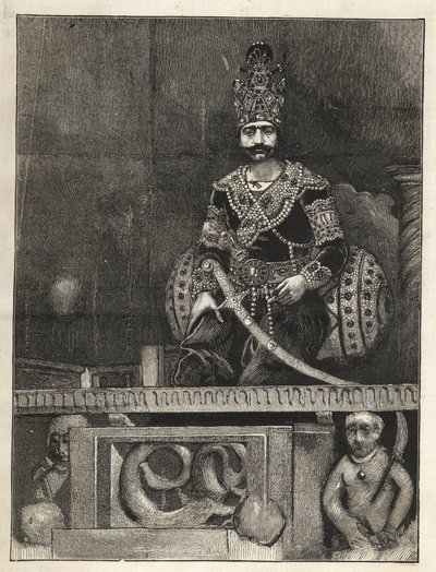 Porträt von Naser al-Din (1831-1896), Schah von Persien (Iran). Auch genannt Naseredin Schah, Nasserer-al-Din Schah Qajar, Nasser al-Din Schah Qajar, Nassiruddin Schah - (1831-1896) - 1873 von Unknown artist