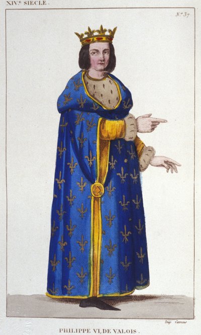 Porträt von Philipp VI. von Valois (1293-1350), König von Frankreich. Gravur von 1830 von Unknown artist