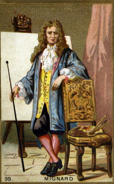 Porträt von Pierre Mignard (1612 - 1695), französischer Maler, Dekorateur und Karikaturist. Chromolithographie des 19. Jahrhunderts von Unknown artist