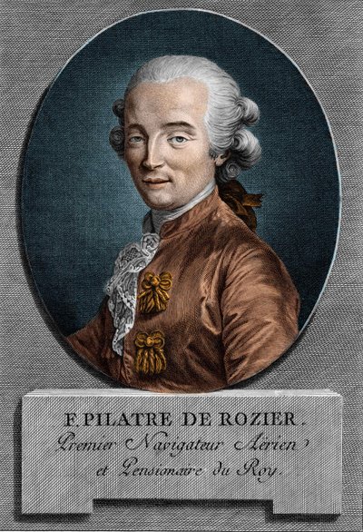 Porträt von Pilâtre de Rozier (1756 - 1785), französischer Physiker und Aeronaut (erste Fahrt im Heißluftballon) von Unknown artist