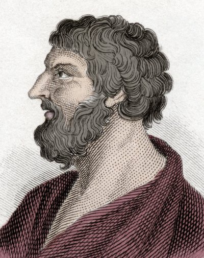 Porträt von Pittacos von Mytilene griechischer Staatsmann (650-570 v. Chr.) (Pittacus von Mytilene). Gravur 19. Jahrhundert. von Unknown artist