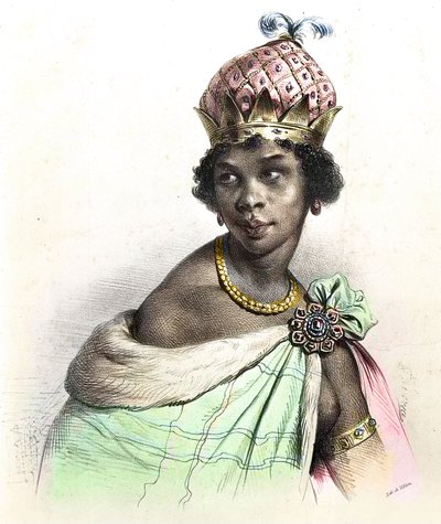 Porträt von Königin Anna Nzinga oder Ana de Sousa Nzinga Mbande - Nzinga du Ndongo et Matamba von Unknown artist