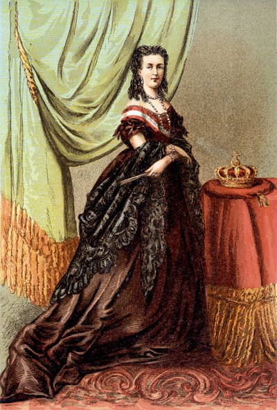 Porträt von Königin Marie Henriette von Österreich, Ehefrau von Leopold II., König der Belgier. von Unknown artist