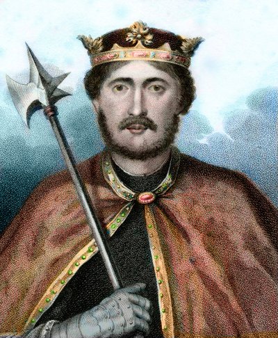 Porträt von Richard I. (1157-1199), König von England, auch genannt Richard Löwenherz - Porträt von Richard Löwenherz - Gravur 19. Jahrhundert von Unknown artist