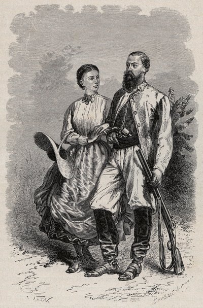 Porträt von SAMUEL WHITE BAKER (1821-1893), englischer Entdecker, und Lady Florence Baker (1841-1916) von Unknown artist
