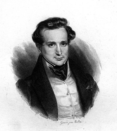 Porträt von Victor Hugo, Radierung von Pollet, 19. Jahrhundert von Unknown artist