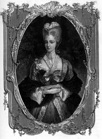 Porträt der Marquise von Boufflers Marie Françoise Catherine de Beauvau Craon (1711-1787) - Gravur von 1862 in „Die Königinnen der Welt“ von unseren ersten Schriftstellern - Herausgegeben unter der Leitung von JGD Armandaud von Unknown artist