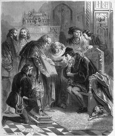 Vorstellung der gedruckten Bibel an Ludwig XI. (1423-1483), König von Frankreich von Unknown artist