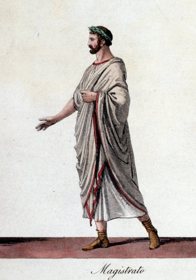 Darstellung eines römischen Magistrats. Gravur aus dem frühen 19. Jahrhundert von Unknown artist